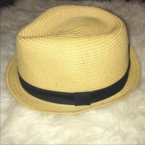 UO Tan Panama Hat Resort Fedora w/ Ribbon Trim